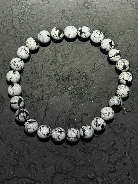 Bransoletka z obsydianu śnieżnego