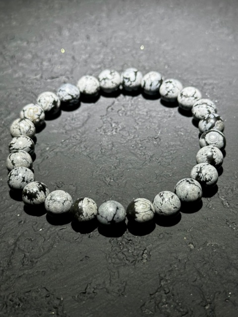 Bransoletka z obsydianu śnieżnego