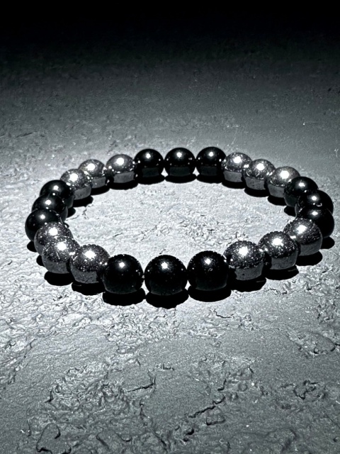 Bransoletka z hematytu i onyksu